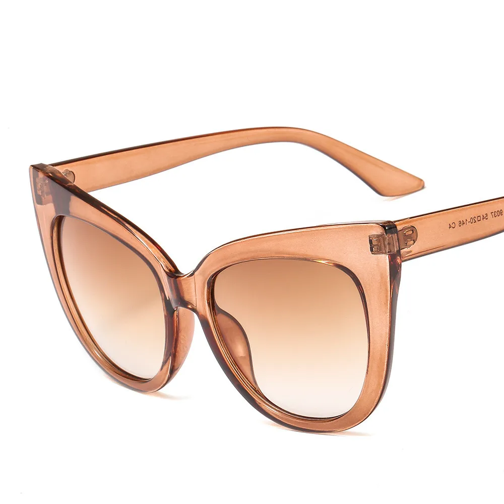 Новинка, модные брендовые дизайнерские солнцезащитные очки кошачий глаз, сексуальные крутые женские солнцезащитные очки, классические ретро мужские зеркальные очки для вождения - Цвет линз: Brown