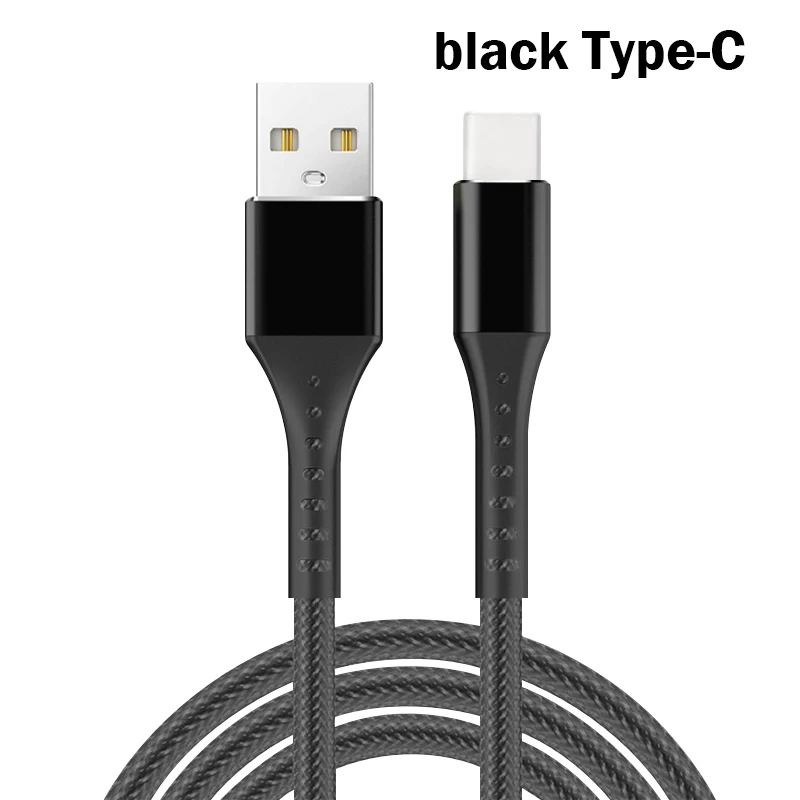 Быстрый USB Зарядное устройство кабель супер Зарядное устройство кабель для HuaweiXIAOMI микро Тип type-C USB для Iphone 6/7/8/X USB кабель для зарядки или передачи данных со штекером для ISO - Цвет: black for Type-C