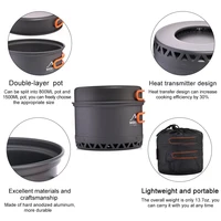 Widesea Camping 1.3L 2.3L เครื่องครัวกลางแจ้งชุดทําอาหารหม้อหุงความร้อน Travel Tableware หม้อกาต้มน้ํา Tourist เครื่องครัวอุปกรณ์ 5