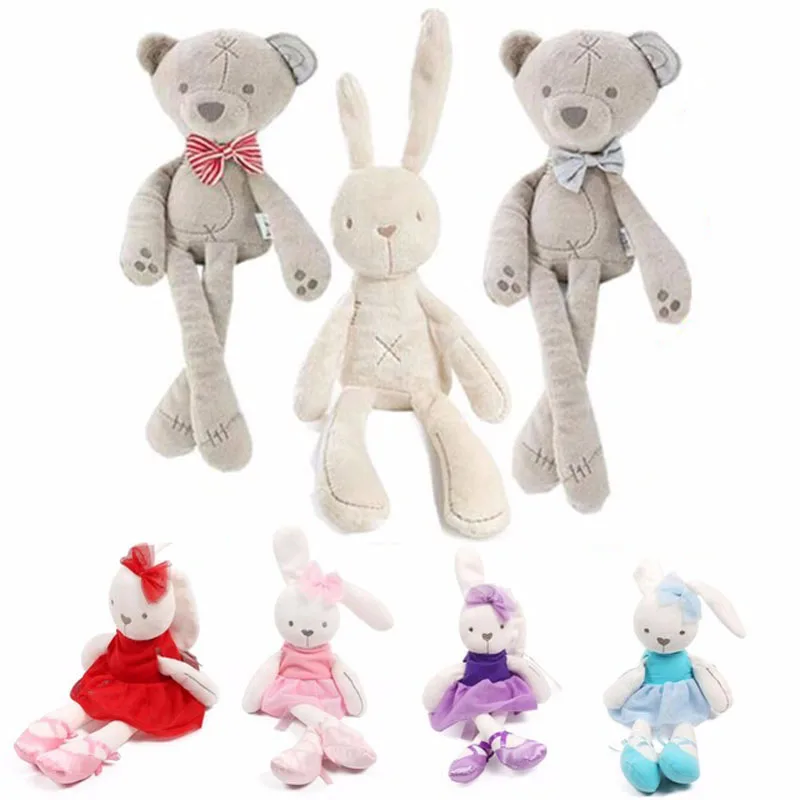 Игрушки для новорожденных детей от 0 до 24 месяцев Детские Мягкие плюшевые игрушки кролик и медведь спящий мате Мягкие и плюшевые игрушки животные