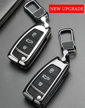 

High-quality Zinc Alloy Car Key Case For Audi A1 A3 A4 A5 Q7 A6 C5 C6 Car Holder Shell Remote Cover Keychain Accessories