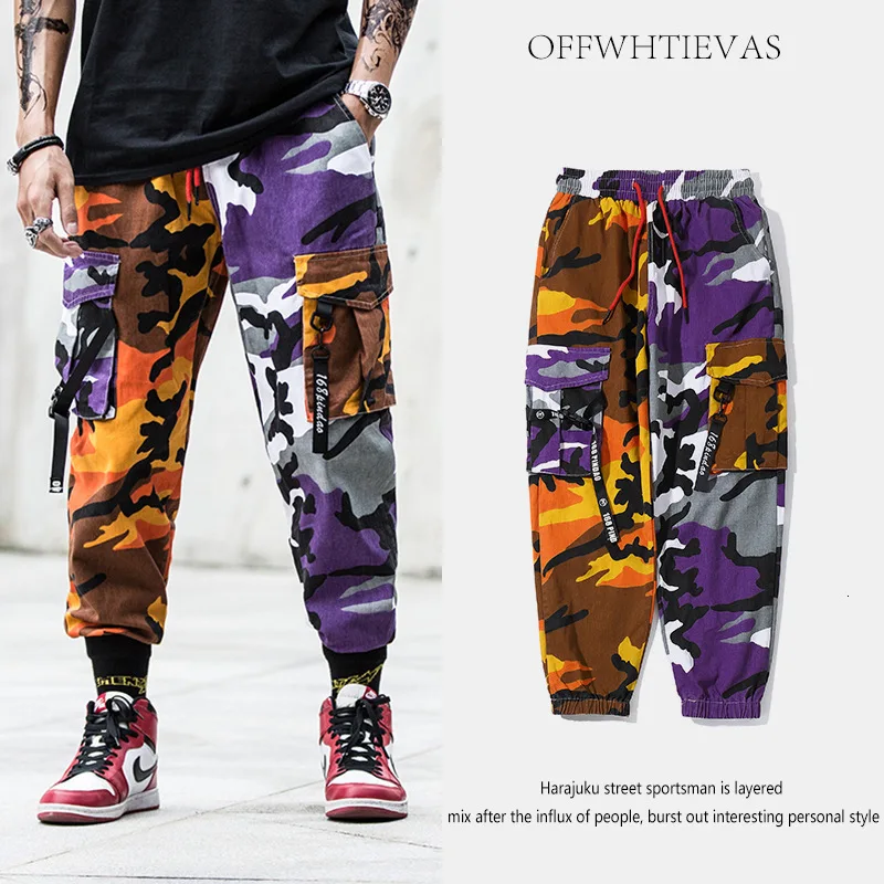 Штаны в стиле хип-хоп с карманами в стиле кантри, мужские брюки для отдыха, Ins Exceed Fire, рабочая одежда, камуфляжные штаны