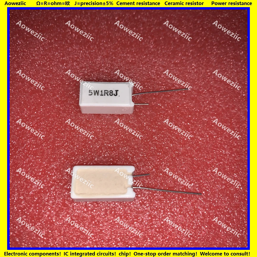 

10 шт RX27-5 вертикальное сопротивление цемента 5 Вт 1,8 Ом 1.8R 1.8RJ 5W1R8J 5W 1R8J 5w1.8ohm керамическое сопротивление precision 5%