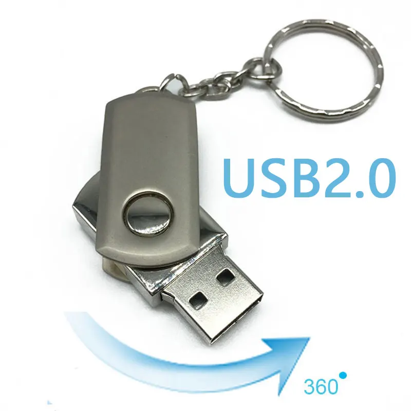 Креативный USB флеш-накопитель 4 ГБ 8 ГБ Флешка 16 ГБ флеш-накопитель 32 Гб 64 Гб металлическая USB флеш-карта диск 128 Гб Серебряный Поворотный Бесплатный Пользовательский логотип