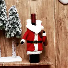 Сумка для бутылки вина, рождественские аксессуары, набор, крышка для бутылки вина, кукла Санта, семейный ужин, Декор, wijnfles, Чехлы#35