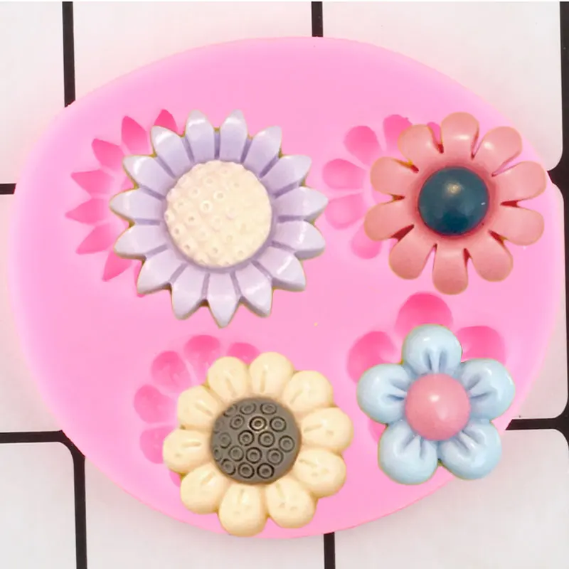 Силиконовая форма в виде подсолнечника шоколада Fondant (сахарная) формы цветка