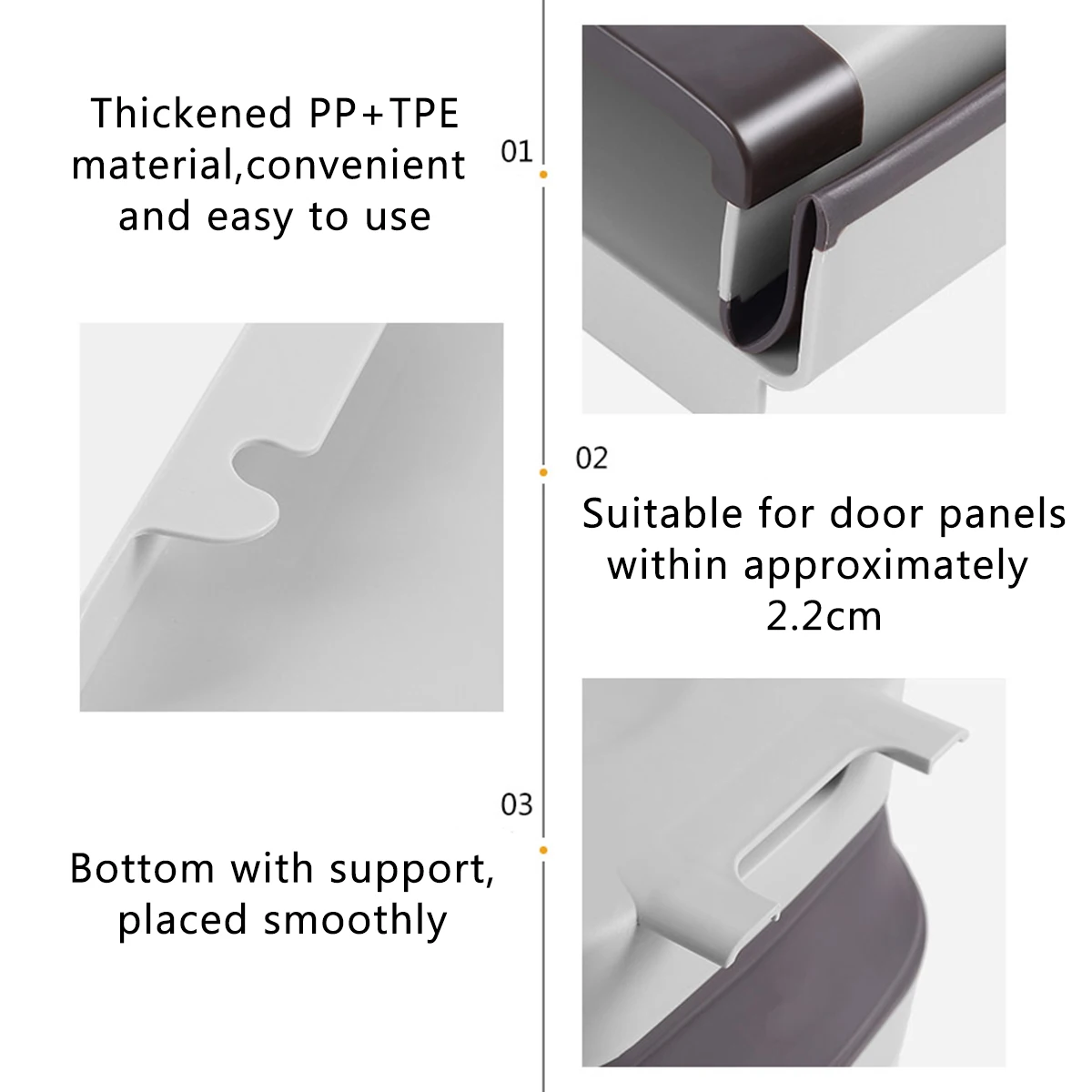 Grey Folding Waste Bin Kitchen Cabinet Door Hanging Trash Bin Trash Can Wall Mounted Trashcan for Bathroom Toilet Waste Storage