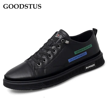 

GOODSTUS Men Genuine Leather Casual Shoes Breathable Rubber Sole Comfortable High Quality New Fashion Solid Male Walking Shoes
