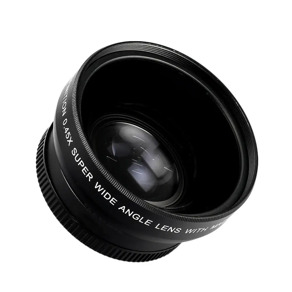 Для iPhone 6S 7 Xiaomi more Phone Lens kit 0.45x Супер широкоугольный и Супер Макро объектив HD камера Lentes - Цвет: Черный