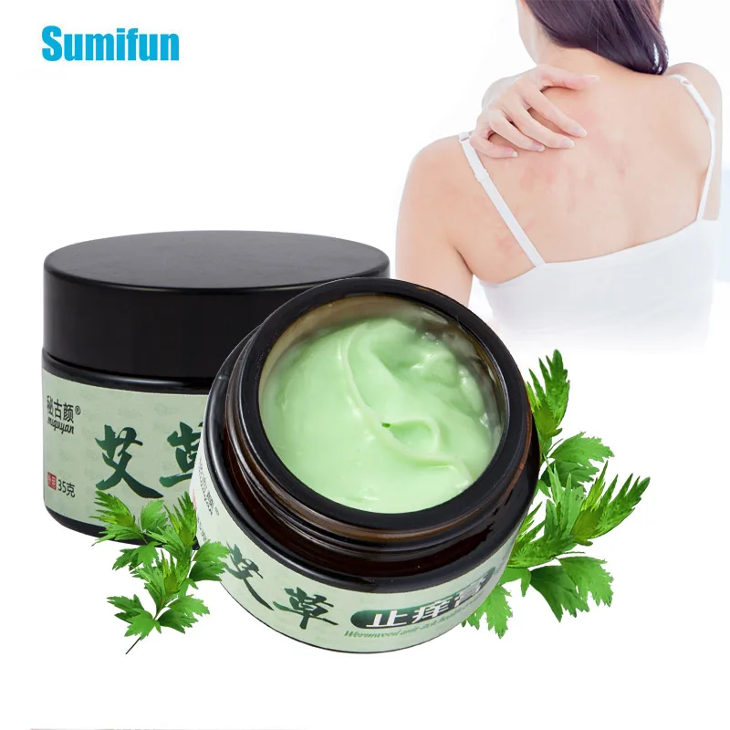 

1Pcs 35g Wormwood Antibacterial Cream Mosquito Bites Skin Anti-Itching Ointment Dermatitis Eczema Dizziness Refreshing Plaster
