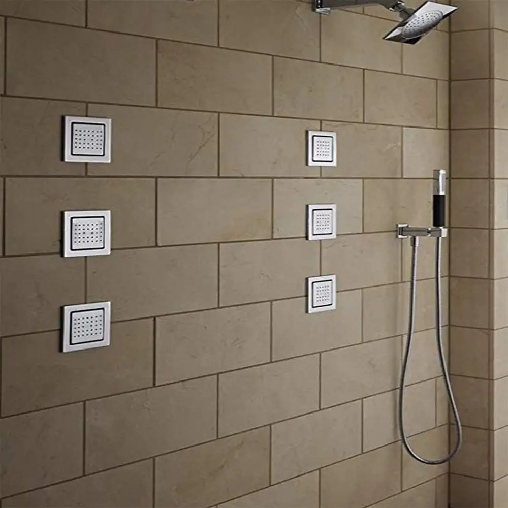 Concealed Installation Body Jet Shower Spa Brass Square Massage Jets