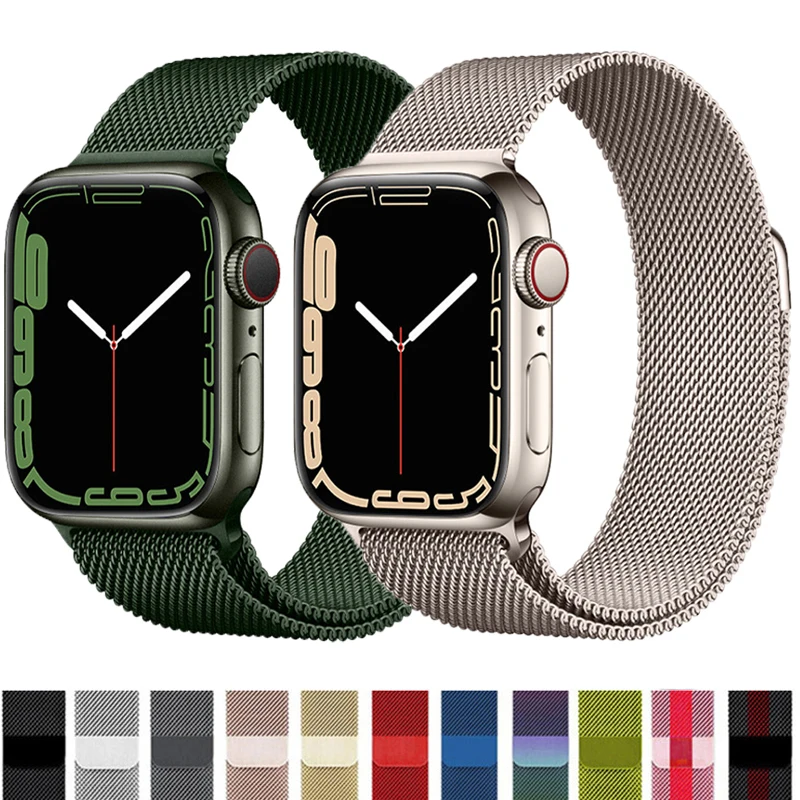 Ремешок для Apple watch band 45 мм 41 iWatch 44 40 металлический браслет из нержавеющей стали с