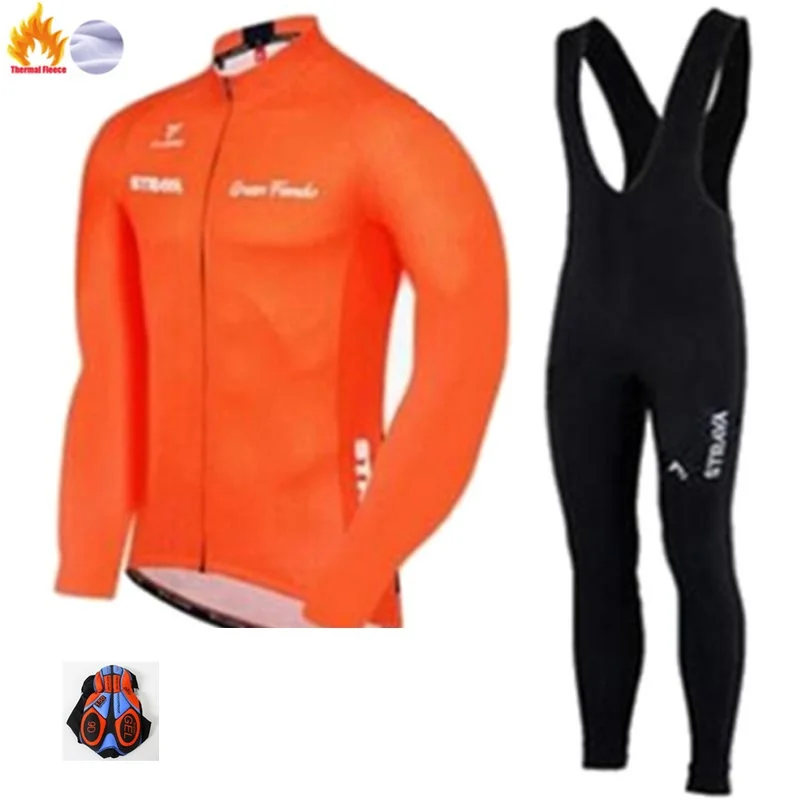 

2019 strava Winter Thermal Fleece Clothing Maillot Bicycle Wear clothing cycling jersey go pro ropa ciclismo hombre cycling 9D