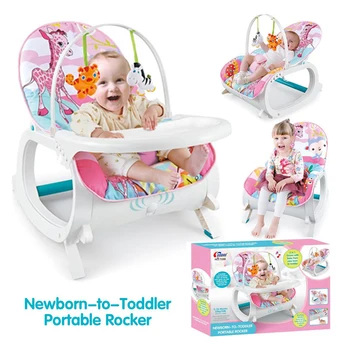 

3 In 1 Multifunctional Baby Rocking Chair Baby Swing Bouncer Recliner Infant Seat Dining Table Chair with Music 0-6years old