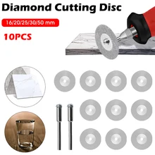 Roues de coupe en diamant HSS, lame de scie circulaire, outil rotatif pour le travail du bois, Mini perceuse Dremel, outils rotatifs, accessoires, 10 pièces