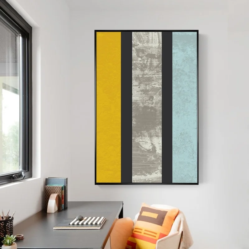 

Abstract Living Room Decorative Painting Three-piece Painting Modern Geometric Pattern Bedroom Art Entrance Corridor Wall Painti