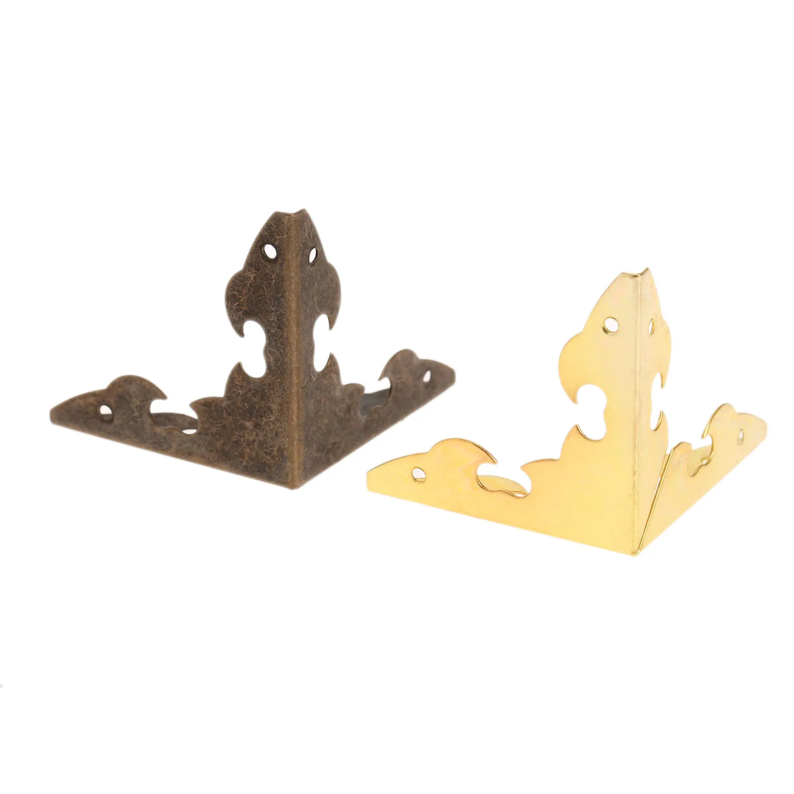 12Pcs/lot Metal Corners Brackets Wooden Box Feet Protector 30mm Antique