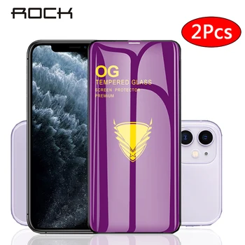 

Rock 2pcs Tempered Glass For iphone 11 11pro Max Screen Protector Full Cover Protective Glass For iphone Xs X XR 7 8 Plus Film