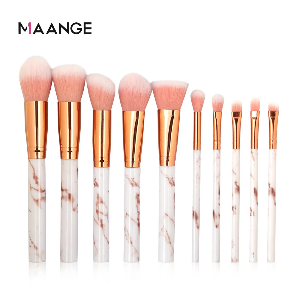 MAANGE 10 шт./компл. Marbling кисти для макияжа тени век основы и контурные румяна набор