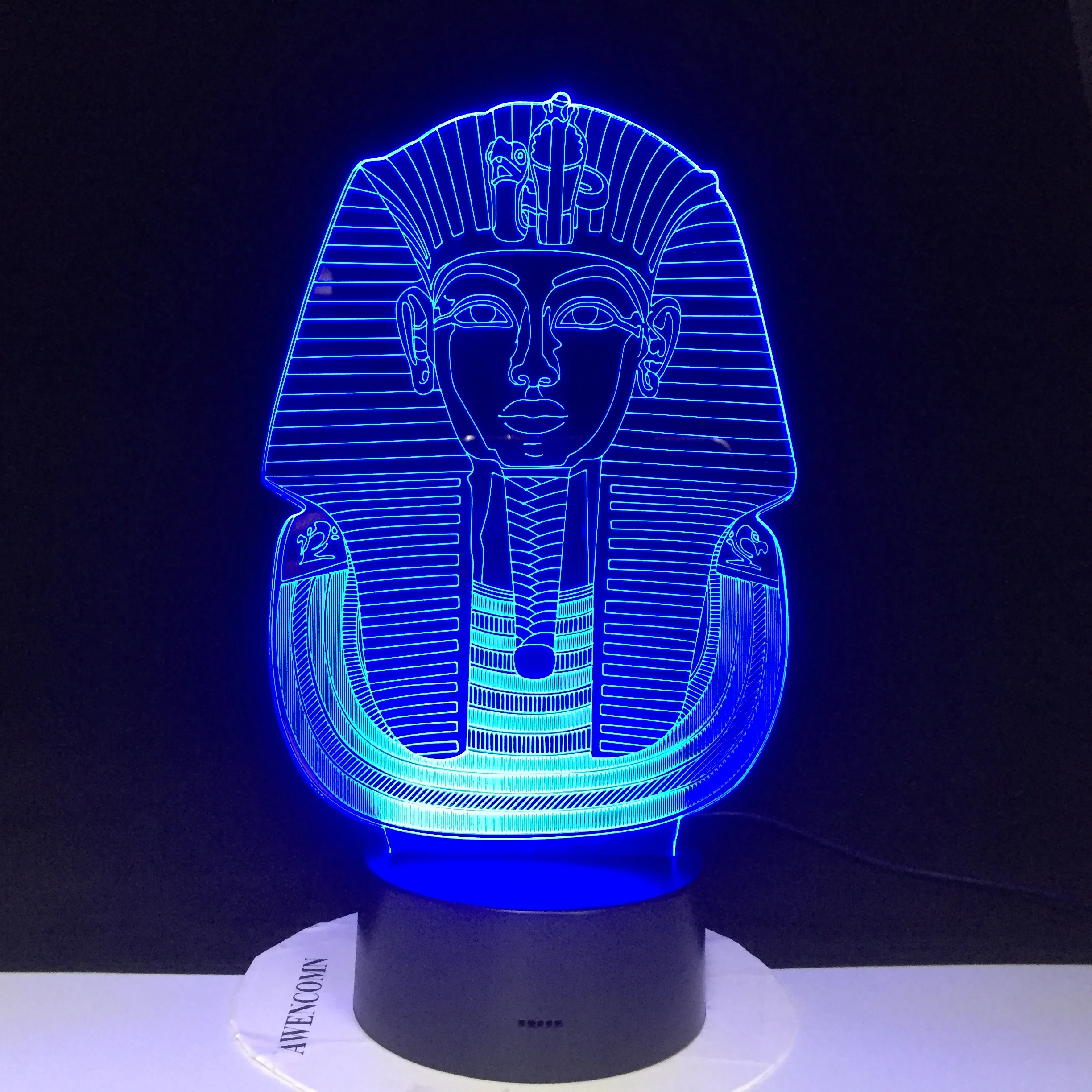 

Religion Egyptian Sphinx Table Lamp Usb Creative 3D Led Visual 7 Colors Bedroom Sleep Pharaoh Gifts Bedside Night Lights 3393