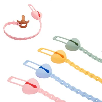 

DHL 200pcs Silicone Teething Pacifier Clips Lock Type Adjustable Silicone Pacifier Chain Holder For Nipples Baby Chew Toys