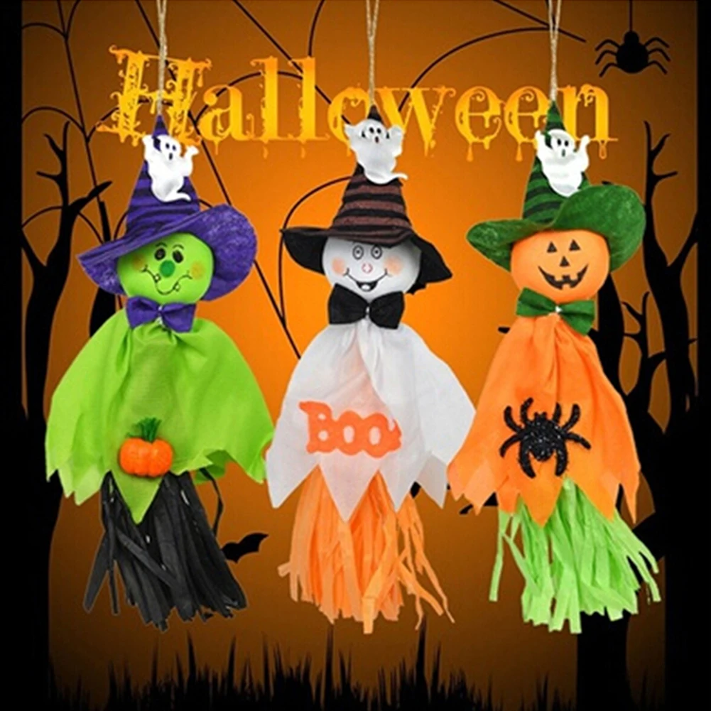 Halloween Horror Props Straw Ghost Pumpkin Key Chains Pendant Hanging Doll Home Party Decoration Kids Toys | Игрушки и хобби