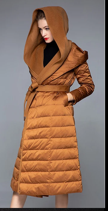Свободная Парка женская S-2XL плюс размер черная Оранжевая Куртка зимняя новая Корейская с длинным рукавом с капюшоном Тонкая pius теплая одежда LR436 - Цвет: orange