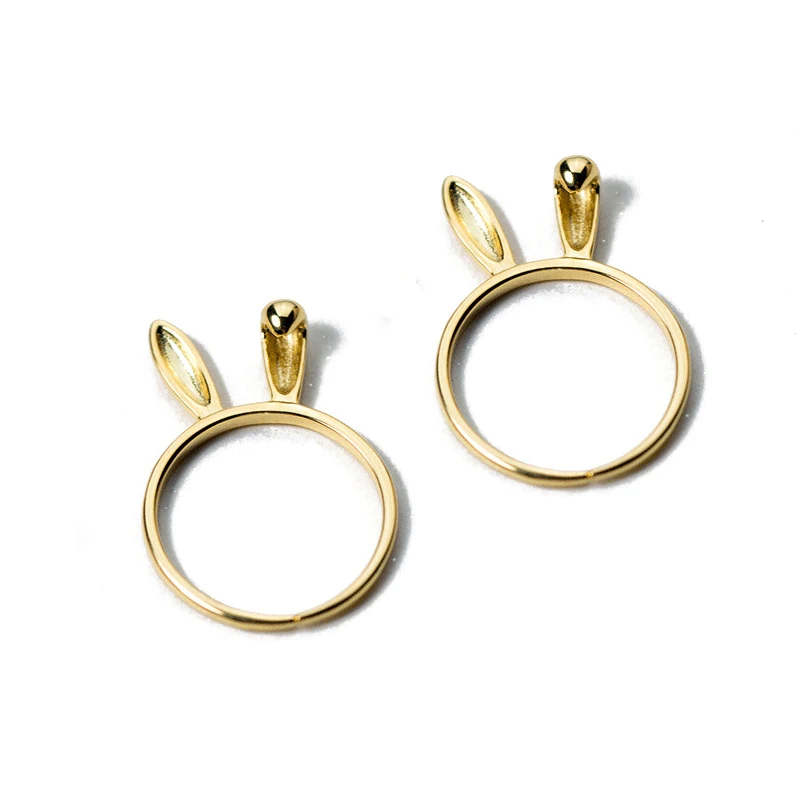 Gold Trusta,, 925 пробы, Серебряное модное женское милое кольцо «кролик», размер 6, 7, 8, прекрасный подарок для девочек, детей, леди DA15 - Цвет камня: Gold