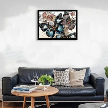 

Full Round Diamond Painting DIY Diamond Embroidery Butterflies and Flowers Cross Stitch Rhinestone Home Decoration