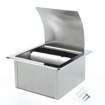 

Stainless Steel Paper Roll Holder Recessed Wall mounted Silver Rack Shelf