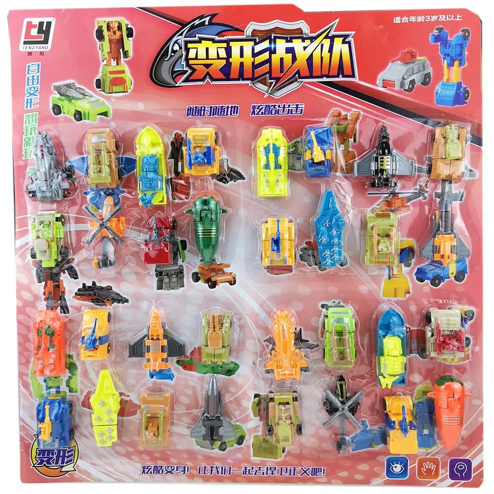 

8651 Series 32-into Blister Card Flexible Robot Mini Jingang Transformer Tank Model Toy