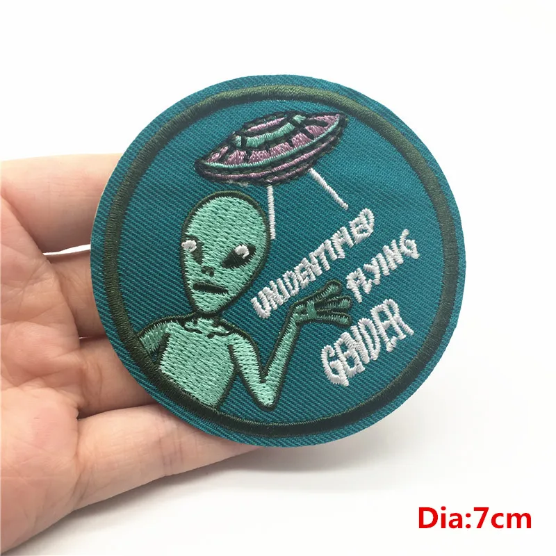 Из космос, НЛО чужеродные железные нашивки для одежды Парк Юрского периода Diy Jaceket значок нашивка для одежды вышитая аппликация