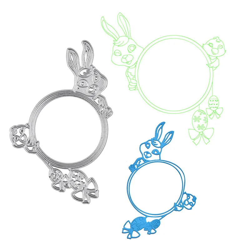 

YaMinSanNiO Rabbits Dies Easter Frame Metal Cutting Dies Scrapbooking Die for Card Making DIY Embossing Cuts Stencils Craft New