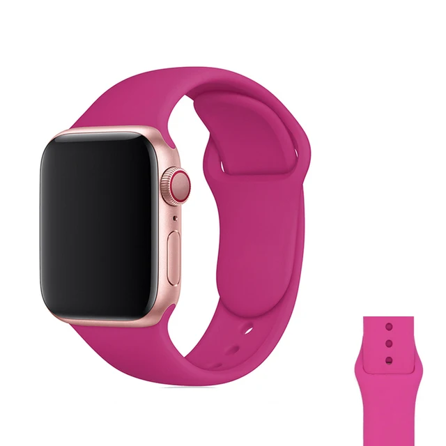 Silicone Strap For Apple Watch Band  7 41mm/45mm Series 6 SE 5 4 42mm/44mm Rubber Wristband iWatch 3 2 1 38/40mm Smart Bracelet 26
