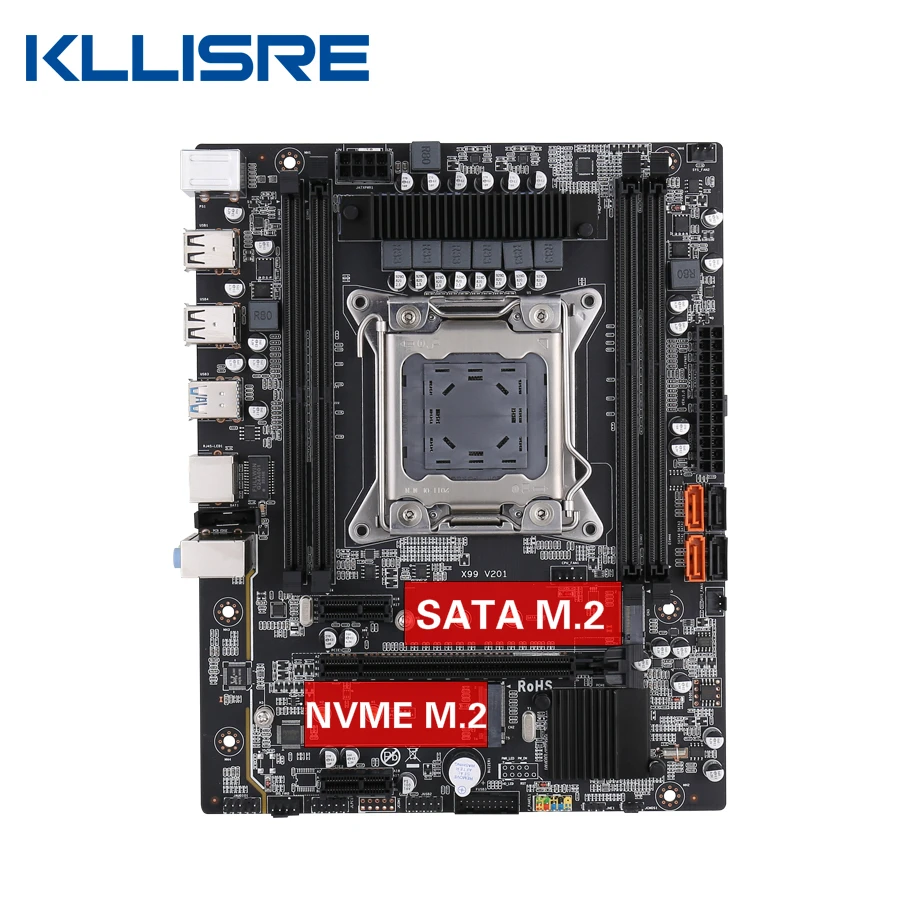 Материнская плата Kllisre X99 LGA 2011 3 NVME SATA M.2 слот Поддержка двухканального DDR4 ECC SATA3.0