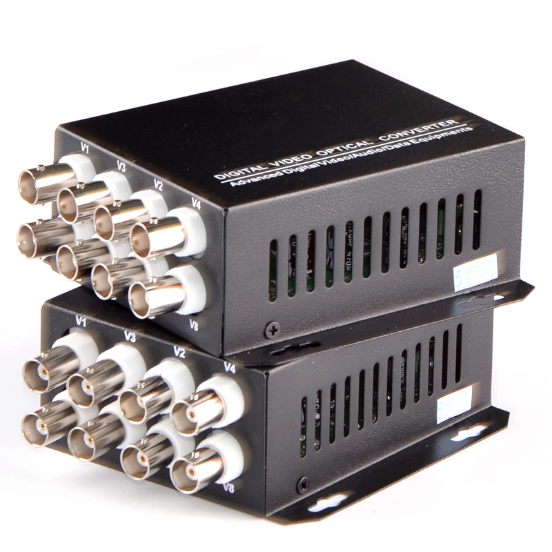 1 Pair Fiber Video optical transceiver 8 channel pure video optical transceiver FC port single mode single fiber 20KM