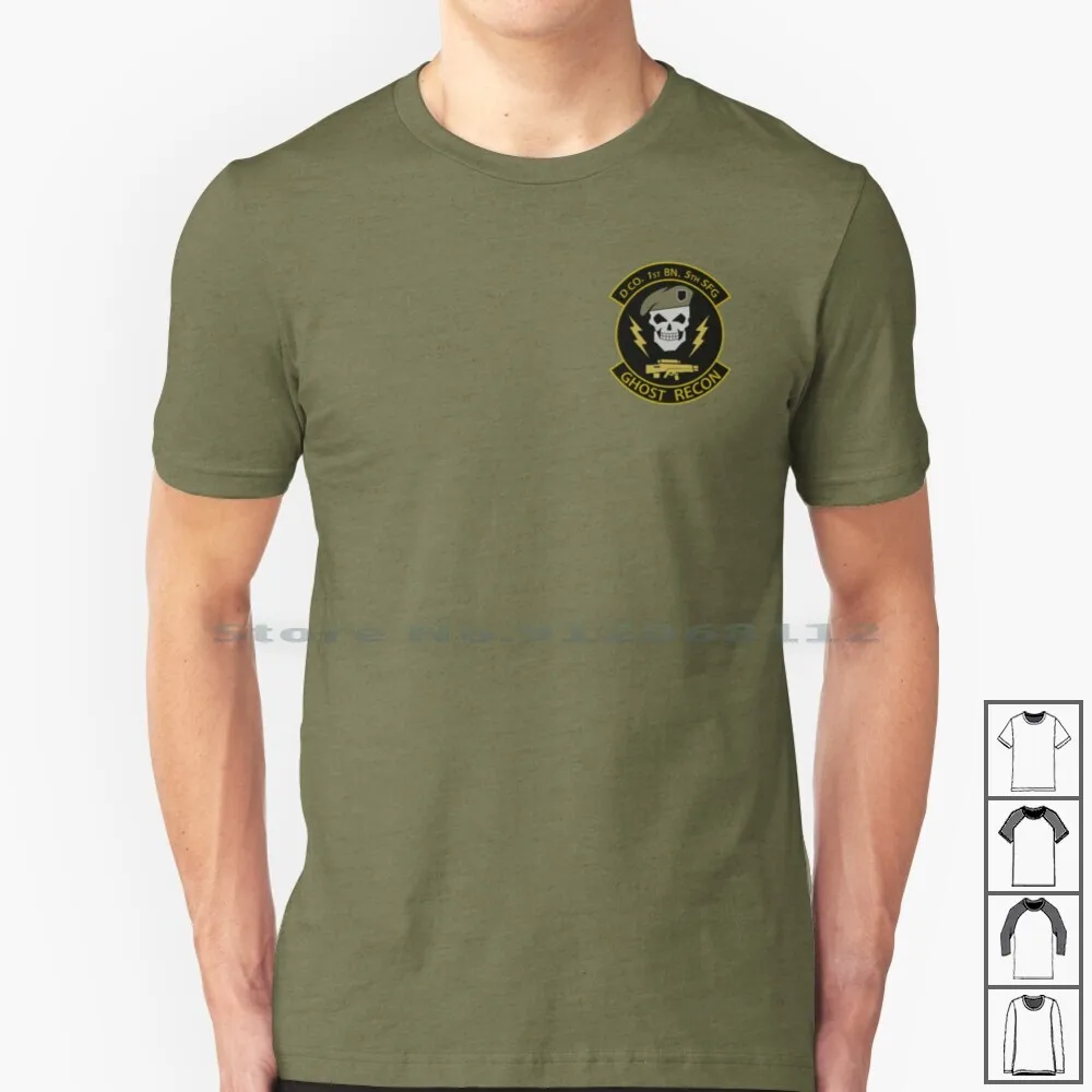 Ghost Recon T Shirt 100% Cotone Ghost Recon Delta Company 1St Battalion 5Th Special Forces Group Tier 1 Group For Tactics Video