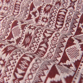 

Chinese style date red geometric ethnic stripe polyester cotton linen tablecloth sofa fabric