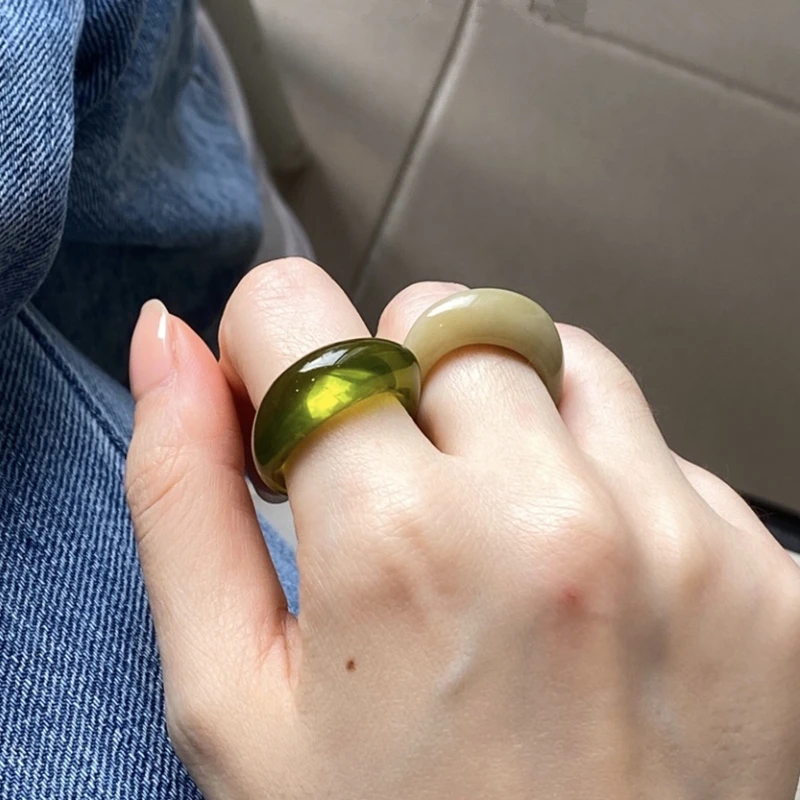 ring set gold color rings stainless steel ring tibetan silver rings signet ring finger ring chain ring half face ring amethyst zirconia ring silver ring opening ring fidget spinner ring sparkling heart ring tungsten ring adjustable rings zircon crystal ring wedding rings moissanite diamond ring color change ring wedding ring ceramic ring animal ring jewelry accessories Korean Ins Vintage Resin Geometric Round Rings for Women Girls