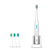 Перезаряжаемая ультра звуковая электрическая зубная щетка с 4 сменными головками зубная щетка es 2 минут таймер щетка