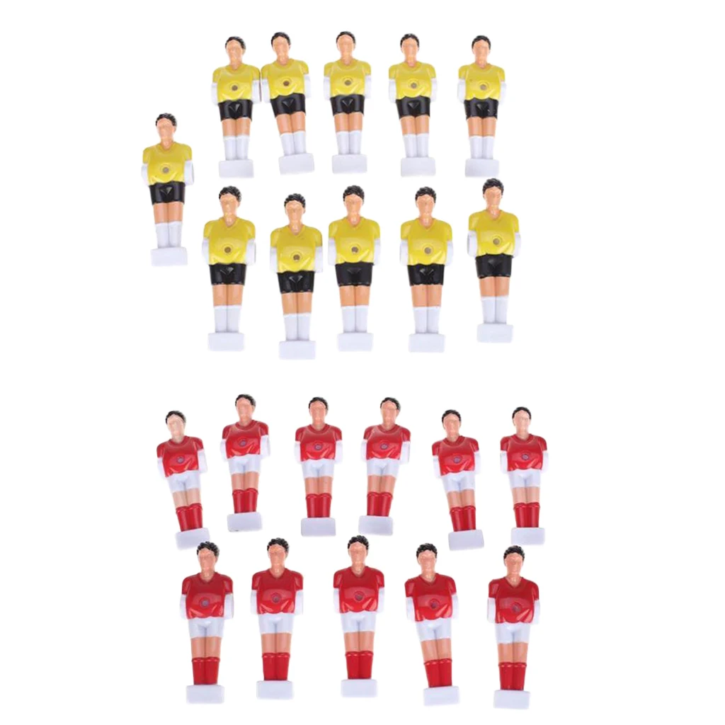22 PCS Red & Yellow Foosball Men Table Soccer Player Indoor Game for Football Lovers