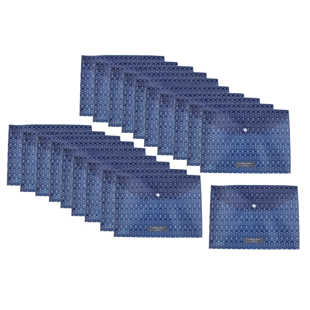 20 Pcs Beautiful Flower Plastic Envelope File Document Folder with Snap Closure for Important Papers Document, 4 Colors