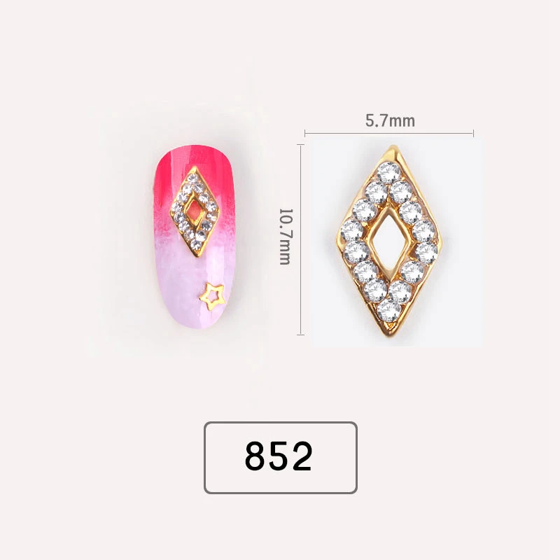5 шт 3D Сплав Аксессуары для дизайна ногтей сверкающие хрустальные золотые ногти ювелирные изделия высшего уровня для ногтей красивые амулеты - Цвет: 21