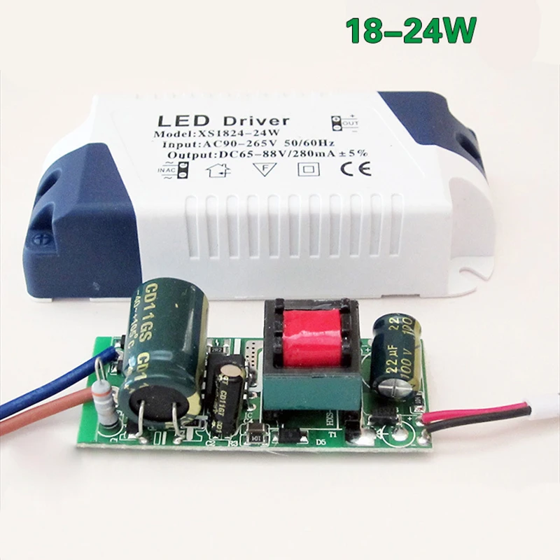 AC90~ 265 В 3 Вт, 4-7 Вт, 8-12 Вт, 13-18 Вт, 18-24 Вт светодиодный адаптер питания трансформатор с разъемом постоянного тока для Светодиодный светильник DIY изоляция