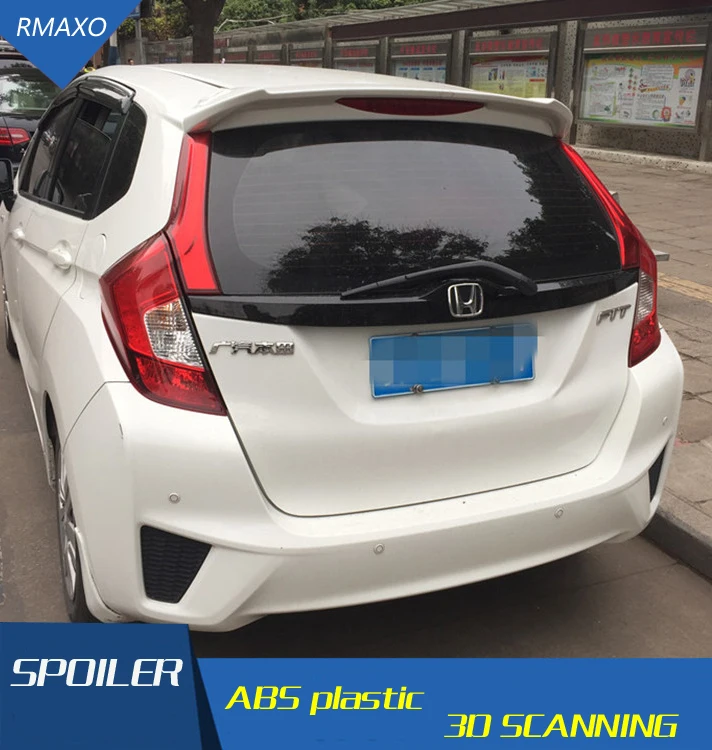 For Honda fit/jazz Spoiler ABS Material Car Rear Wing Primer Color Rear