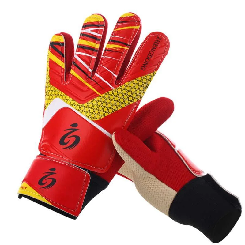 Молодежные детские футбольные тренировочные перчатки, противоскользящие дышащие перчатки с защитой ног - Цвет: R2-7