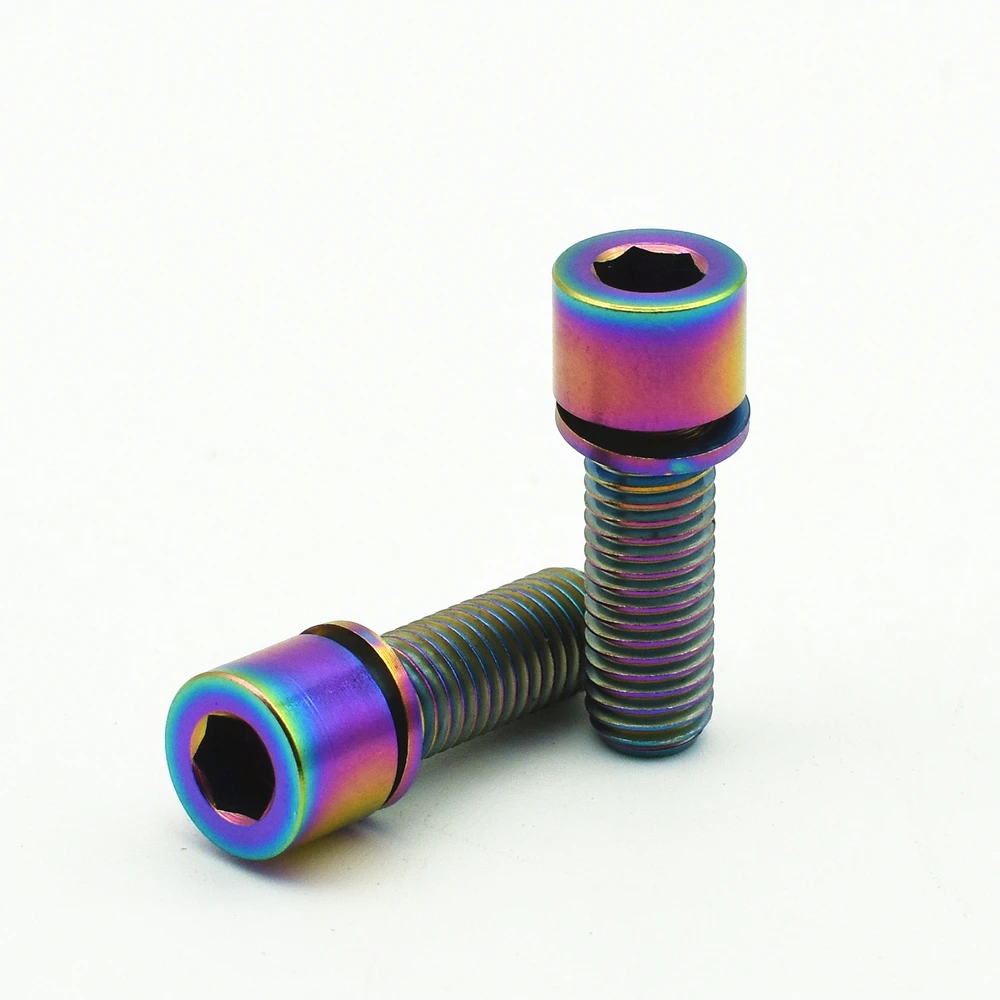 M7X20mm Titanium screw of the  birdy  bike  with capitive gasket Rainbow color   (3)