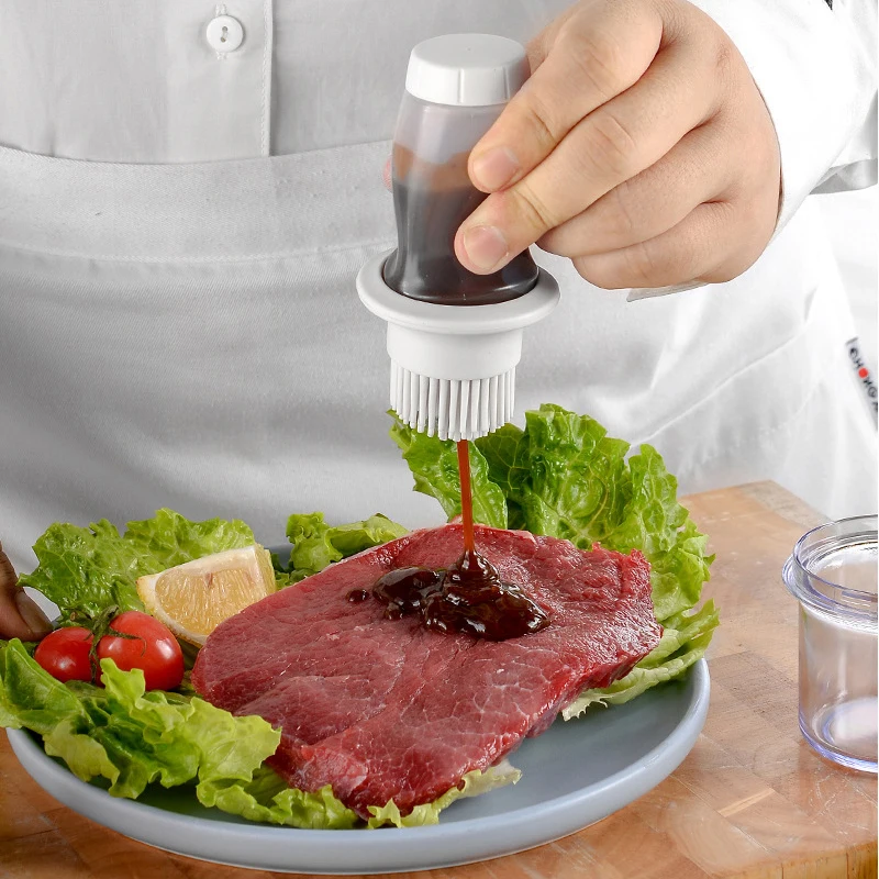 Portable Silicone Oil Bottle Pastry Brush Seasoning Sauce Jar Bread Salad Oil Brushes Bbq Basting Brush Kitchen Baking Tool New