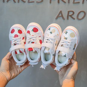 

Children White Student Shoes 2020 Spring Girls Strawberry Soft-Sole Sport Shoes Toddler Boys Pineapple Casual Running Sneakers