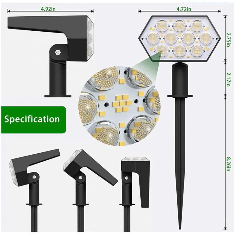 108 LED outdoorové solární světel solární doušek světel krajina reflektory 92 LED nastavitelný sad decoraction teplý bílý lampa IP65